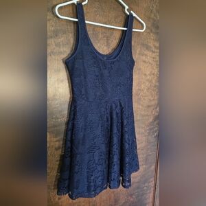 Elegant Navy Blue Lace Kids Dress